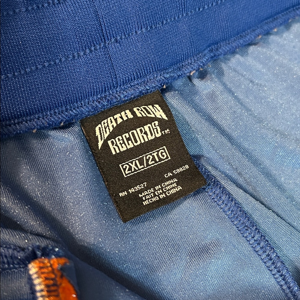 Death Row Records velvet velour joggers blue orange XXL - Picture 5 of 9